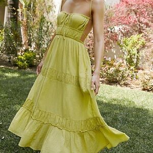 Free People Chartreuse Maxi Dress
